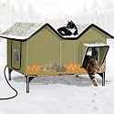 Large Heated Cat House for Outside, Outdoor Heated Cat House Weatherproof