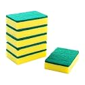 Large Heavy Duty Scrub Sponge - Dual Sided Dish Washing &amp; Cleaning Scourer - Absorbent, Non-Scratch, Reusable - Pack of 6