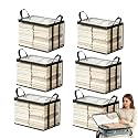 Large Heavy-Duty Thick Plastic Clear Storage Bag for Clothes, Plastic Storage Box with Hinged Lid, Heavy-Duty Durable High Capacity Organizer, Perfect for Home, Travel, Attic and Moving (6, Black)
