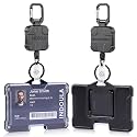 Large Horizontal Badge Holder Retractable Clip,Holds 1-4 Cards