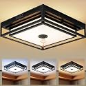 Large LED Motion Sensor Outdoor Ceiling Light 13" Square Flush Mount Lights