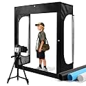 Large LightBox with Tripod Stand, 47"x20"x55" Light Box with 6 Stepless Dimming Light Boards 576 LED Beads,Shooting Tent kit with 3 Backdrops.Professional Photobooth Softbox for Studio Photography