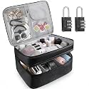 Large Lockable Adult Toy Storage Bag, Toy Box Adult Toy Gaming Storage Organizer Case,2-Layer Discreet Toy Bag with Dual Locks, Reusable StorageToy Bags for Women and Men with 6 Pcs Drawstring Bags
