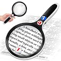 Large Magnifying Glass with Lights,10X 25X 45X 60X Lighted Magnifier