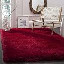 Large Maroon Microfiber Shag Rug 4x4 Feet