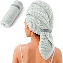 Large Microfiber Hair Wrap Towel for Women, Quick-Dry (Sage Green)