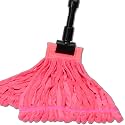Large Microfiber Tube Mop with Stainless Steel Handle | Microfiber Wholesale Industrial Wet Mop | Absorbent and Durable with Great Cleaning Power (Red)