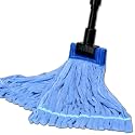Large Microfiber Tube Mop with Stainless Steel Handle | Industrial Wet Mop | Absorbent and Durable with Great Cleaning Power (Blue)