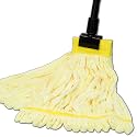 Large Microfiber Tube Mop with Stainless Steel Handle | Industrial Wet Mop | Absorbent and Durable with Great Cleaning Power (Yellow)