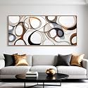 Large Modern Wall Art for Lving Room-Textured Abstract Canvas Wall Art Framed Artwork for Walls Bedroom Wall Decor Above Bed Brown and Blacke office Decorations