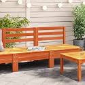 Large Modular Garden Sofa Set of 2 in Wax Brown Solid Pine Wood, Weather-Resistant Outdoor Furniture for Patio and Balcony, Rustic Seating with Eco-Friendly Care and Ample
