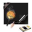 Large New Induction Cooktop Protector Mat 21.2x35.4 in,Silicone Fiberglass Magnetic Stove Scratch Protector, 300°C (572°F) Heat-Resistant, Non-Slip Pads Prevents Pot Sliding & Scratches