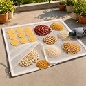 Large Pure Cotton Papad & Vadagam Drying Cloth with Protective Zipper Net Cover | Reusable Breathable SunDrying Sheet for Spices, Millets, Grains Indoor Outdoor Terrace Food Mat