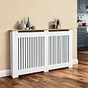 Large Tall Radiator Cover Cabinet, External 36.4inch Height Heater Covers with Wood Texture Nature Top,Inner 35.6inch Vertical Slats Modern MDF Radiator Shelf Thickened Living Room