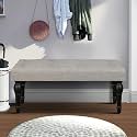 Large Round Waterproof Ottoman Coffee Table 2 Tier Oversized Button Tufted with Wooden Shelf Storage Farmhouse Upholstered Coffee Table Living Room Footstool Linen(Beige White) (style3)