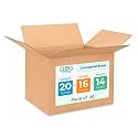 Large Shipping &amp; Moving Boxes 20"L x 16"W x 14"H (20-Pack) - Extra Strength 200 lb vs Regular - Corrugated Durable Moving Boxes for Shipping - Large Box for Moving - Carton Box by IDL Packaging