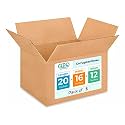 Large Shipping &amp; Moving Boxes 20 x 16 x 12 inches (5-Pack) - Extra Strength 200 lb vs Regular - Corrugated Packing Boxes for USPS/FEDEX - Heavy Duty Moving Box - Box Large by IDL Packaging