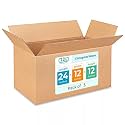 Large Shipping &amp; Moving Boxes 24 x 12 x 12 inches (5-Pack) - Extra Strength 200 lb vs Regular - Corrugated Cardboard Boxes Moving - Large Moving Box for USPS, FEDEX by IDL Packaging