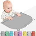 Large Silicone Placemat, 17"x12" Thick Mat with Edge-Bumper, Side Leakproof