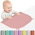 Large Silicone Placemat, 17"x12" Thick Mat with Edge-Bumper, Side Leakproof