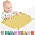 Large Silicone Placemat, 17"x12" Thick Mat with Edge-Bumper, Side Leakproof