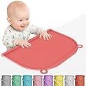 Large Silicone Placemat, 17"x12" Thick Mat with Edge-Bumper, Side Leakproof