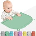 Large Silicone Placemat, 17"x12" Thick Mat with Edge-Bumper, Side Leakproof