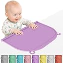 Large Silicone Placemat, 17"x12" Thick Mat with Edge-Bumper, Side Leakproof