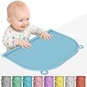 Large Silicone Placemat, 17"x12" Thick Mat with Edge-Bumper, Side Leakproof