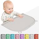 Large Silicone Placemat, 17"x12" Thick Mat with Edge-Bumper, Side Leakproof