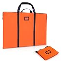 Large Size Art Portfolio Bag with Nylon Shoulder, 24 x 36 inches Light Weight Poster Storage Bag Board Holder with Handle and Zipper for Poster, Sketching and Drawing (orange)