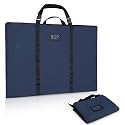 Large Size Art Portfolio Bag with Nylon Shoulder, 24 x 36 inches Light Weight Poster Storage Bag Board Holder with Handle and Zipper for Poster, Sketching and Drawing (dark blue)