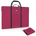 Large Size Art Portfolio Bag with Nylon Shoulder, 24 x 36 inches Light Weight Poster Storage Bag Board Holder with Handle and Zipper for Poster, Sketching and Drawing (red)