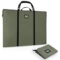 Large Size Art Portfolio Bag with Nylon Shoulder, 24 x 36 inches Light Weight Poster Storage Bag Board Holder with Handle and Zipper for Poster, Sketching and Drawing (army green)
