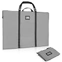 Large Size Art Portfolio Bag with Nylon Shoulder, 24 x 36 inches Light Weight Poster Storage Bag Board Holder with Handle and Zipper for Poster, Sketching and Drawing (gray)