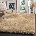 Large Skin Beige Microfiber Shag Rug 7x7