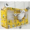 Large Spring Summer Breathable Bird Nest House, Bird Bed for Cage, Parrot Nest Snuggle Shed Hut for Four Seasons, Easy to Install for Quaker Lovebirds (Large,Yellow)