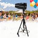 Large Stage Foam Machine for Outdoor Parties, Shaking Head Jet Bubble Machine with 6-10m Distance and 80㎡ Coverage Black