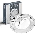 Large Universal Lid,Fits 8 -12 Inch Cookware,Tempered Glass Top with Steam Vent for Pots, Frying Pan,Stainless Steel Replacement Pot Lid for Kitchen Organizing, Space Saving
