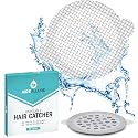 Large Upgraded Drain Cover Hair Catcher, Disposable Waterproof Drain Guard Mesh Stickers Drainage Jali Shower Drain Cover for Bathroom Floor Sink Bathtub (13cm x 13cm) (25)