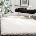Large White Microfiber Shag Rug 9x9 Feet