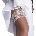 Large White Stretch Lace Wedding Leg Garter & Toss Set with Branded Luxurious Bag for Easy Storage. Made for Plus Size Woman