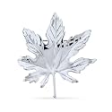 Large Canada Maple Tree Leaf Brooch Pin Polished .925 Sterling Silver