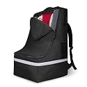 LARIPOP Car Seat Travel Bag for Airplane, Universal Gate Check Car Seat Bag, Padded Backpack with Waist Belt, Reflective Strips &amp; Protective Feet, Fits Infant Convertible Booster Seats, Black