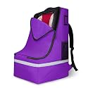LARIPOP Car Seat Travel Bag for Airplane, Universal Gate Check Car Seat Bag, Padded Backpack with Waist Belt, Reflective Strips &amp; Protective Feet, Fits Infant Convertible Booster Seats, Purple