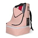 LARIPOP Car Seat Travel Bag for Airplane, Universal Gate Check Car Seat Bag, Padded Backpack with Waist Belt, Reflective Strips &amp; Protective Feet, Fits Infant Convertible Booster Seats, Flesh