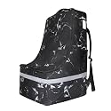LARIPOP Car Seat Travel Bag for Airplane, Universal Gate Check Car Seat Bag, Padded Backpack with Waist Belt, Reflective Strips &amp; Protective Feet, Fits Infant Convertible Booster Seats, Black