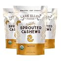 Lark Ellen Farm Organic Sprouted Salted Cashews, Whole, 10 oz (3-Pack)