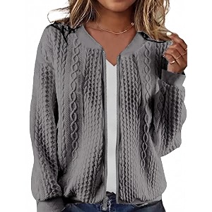 Larmliss Womens Zip Up Cardigan Sweater Hoodies