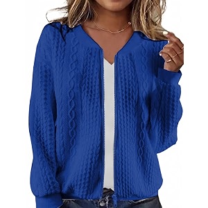 Womens Zip Up Cardigan Sweater Hoodies Long